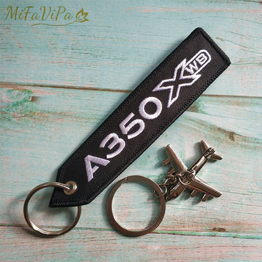 AIRBUS A350 Embroidery Key Chains THE AVIATOR
